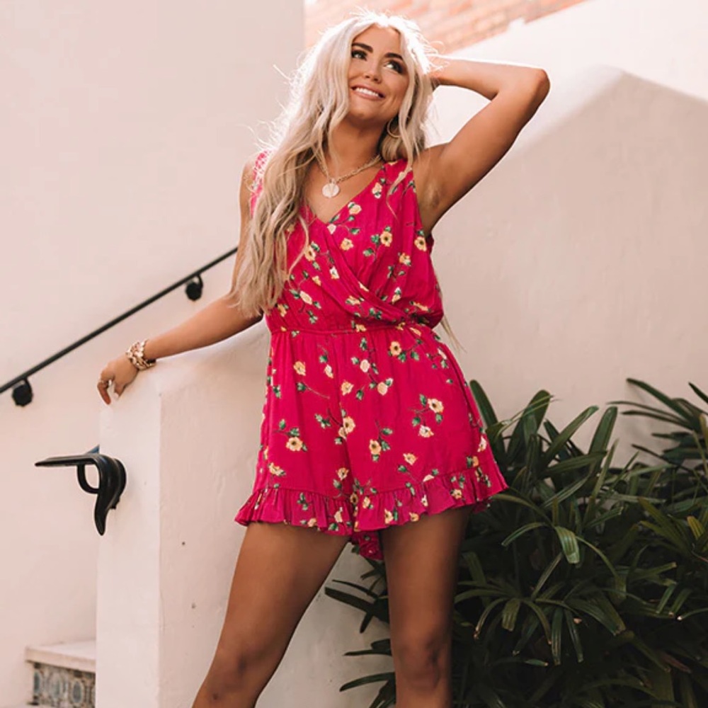 Floral Pink Romper